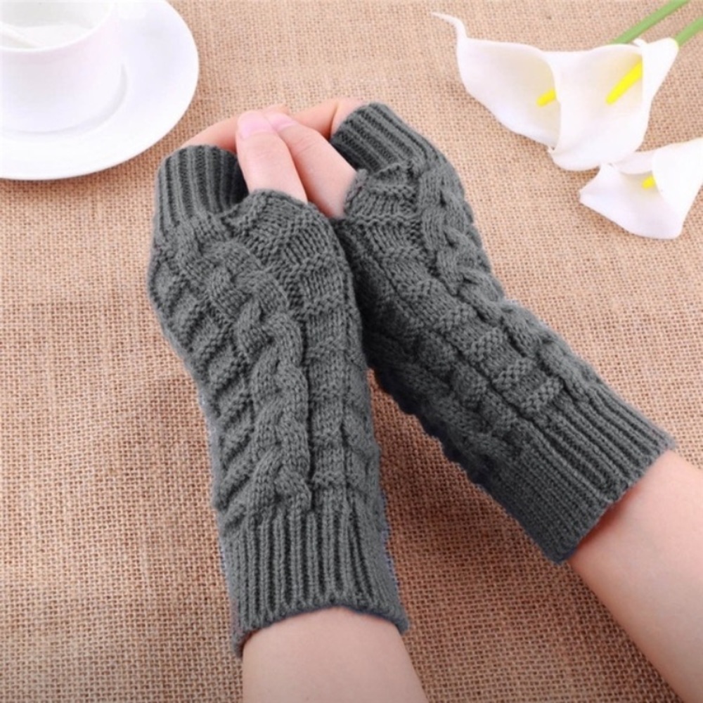 Fashion Women Knitted Fingerless gloves